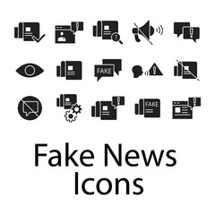 Fake News icons set . Fake News symbol vector elements for infographic web