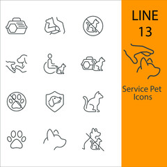 Service Pet icons set . Service Pet symbol vector elements for infographic web