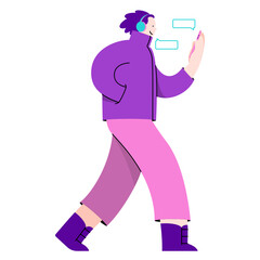 man chatting on a walk