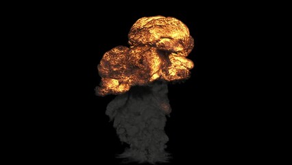 Realistic serial image of the explosion process. Detailed explosion.