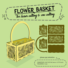 flower basket for laser cutting 