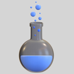 chemical bottle lab icon 3d illustration render