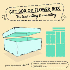 gift box or flower box for laser cutting 