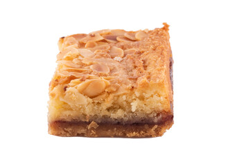 almond cake isolated on white background