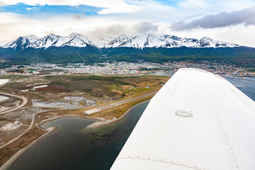 vista dall'alto di un aereo di un Acosta della patagonia