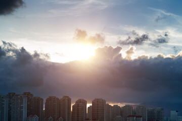 Dark clouds over the city