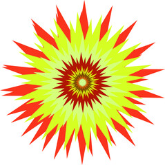 A bright shining star in a red-yellow color scheme. Vector file.