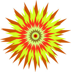 A bright shining star in a red-yellow color scheme. Vector file.