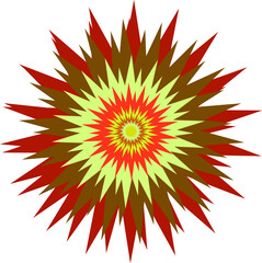 A bright shining star in a red-yellow color scheme. Vector file.