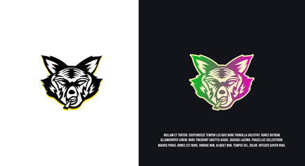Raccoon logo, cute animal cartoon illustration design, Esport logo, angry mafia style.
