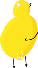 cute simple yellow chick isolated vector hand drawing