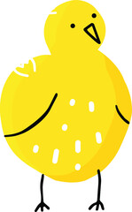 cute simple yellow chick isolated vector hand drawing