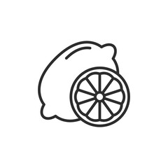 Lime and slice thin line icon. Linear symbol. Vector illustration..