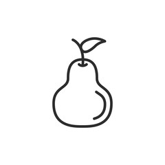 Pear thin line icon. Linear symbol. Vector illustration..