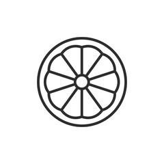 A slice of lemon thin line icon. Linear symbol. Vector illustration..