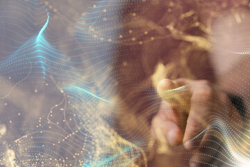 Abstract network of physical devices on the Internet using a network connection with statistics...