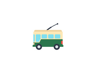 Trolleybus vector flat emoticon. Isolated Electric Bus illustration. Trolley Bus icon