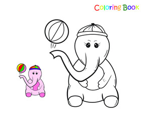 Cute Baby Elephant Coloring Book For Kids