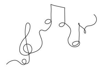 Musical notes on white background.