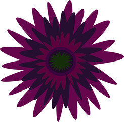 The flower is purple. A vector file is useful for creating designs.