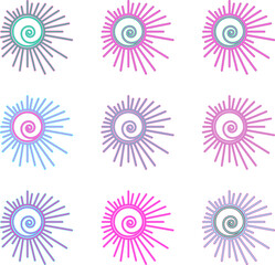 A set of stars in shades of pink. Vector file for designs.