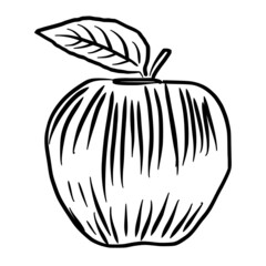 apple simple line sketch with black line style