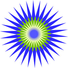A bright shining star in blue-green tones. A vector file is useful for creating your designs.