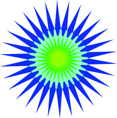 A bright shining star in blue-green tones. A vector file is useful for creating your designs.