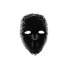 black leather abstract mask isolated on white background