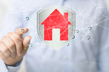 home data. Digital cyberspace with particles and Digital data network connections concept.