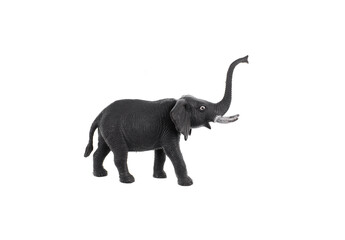 toy black elephant isolated on white background