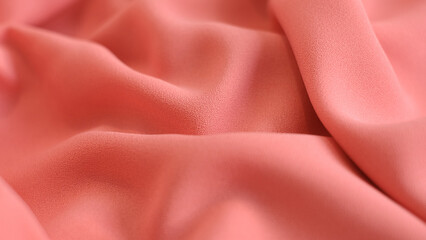 Pink silk fabric. Vintage French semi sheer crepe de chine fabric in a stunning lipstick pink...