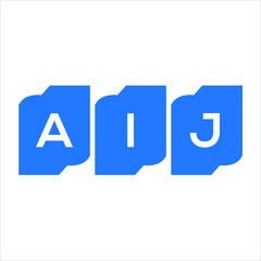 AIJ letter logo design on WHITE background. AIJ creative initials letter logo concept. AIJ letter design.