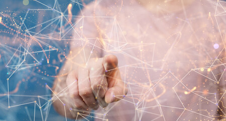 Global world network and telecommunication on earth cryptocurrency and blockchain and IoT