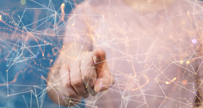 Global world network and telecommunication on earth cryptocurrency and blockchain and IoT