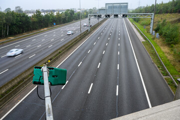 Traffic monitoring device on Motorway in UK 