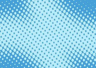 Fototapeta premium Baby blue sueprhero pop art background in retro comic style with halftone dots design, vector illustration eps10