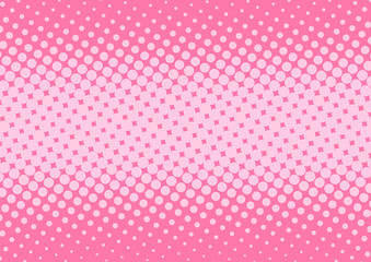 Baby pink pop art background in retro comic style with halftone dots design, vector illustration eps10