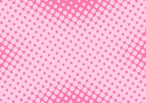 Pop art background in baby pink color in retro comics style with halftone dots design, vector illustration eps10