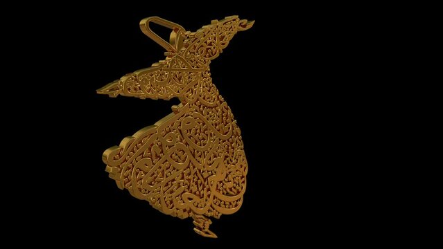 A 4K whirling dervish animation and alpha channel