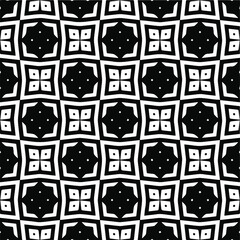 Seamless vector pattern in geometric ornamental style. black and white pattern.Design element for prints, backgrounds, template, web pages and textile pattern. Geometric art.