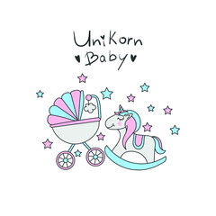 Stroller and Unicorn set for kids
