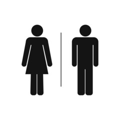 Toilet icon. Male and female toilet icons. Washroom Icon. Restroom icon. Toilet SVG icon. WC symbol illustration.
