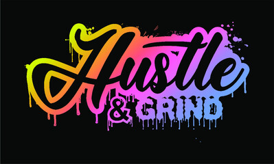 t shirt design, hustle quotes typography graphic vector 