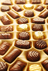 A box with praline chocolates