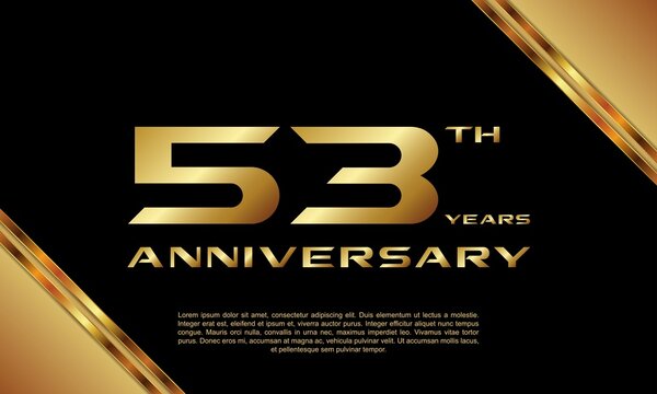 53th anniversary logotype. Anniversary celebration template design for booklet, leaflet, magazine, brochure poster, banner, web, invitation or greeting card. Vector illustrations.