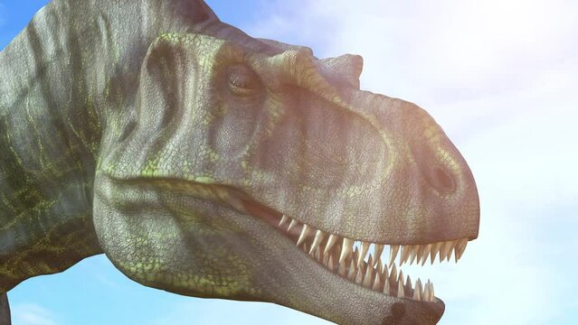 eye of the dinosaur head close up render 3d