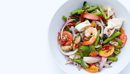 Thai spicy salad with seafood