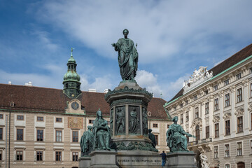 Fototapeta na wymiar Francis II Statue by Pompeo Marchesi, 1846, at Hofburg Palace Inner Court - Vienna, Austria