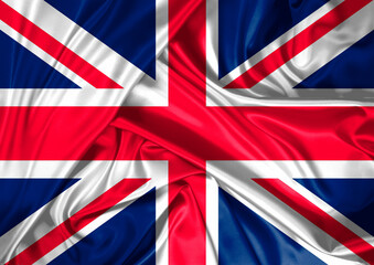 National flag of England hoisted outdoors. England Day Celebration